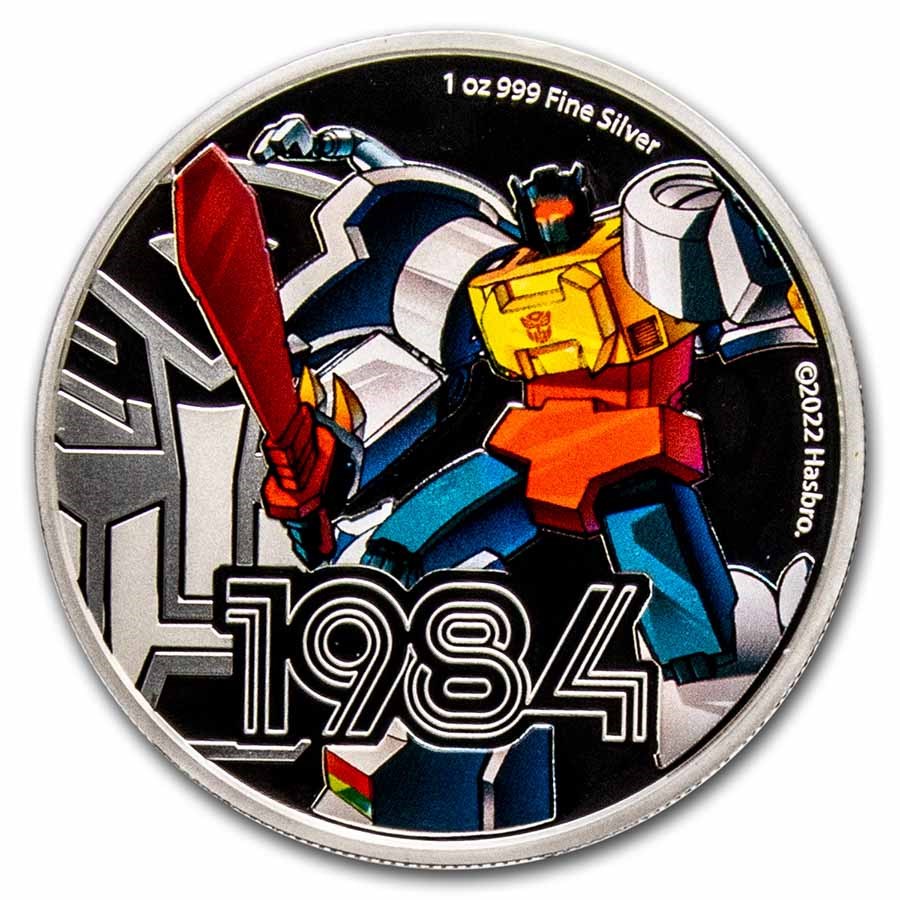 2022 Niue 1 oz Silver $2 Transformers Series: Grimlock