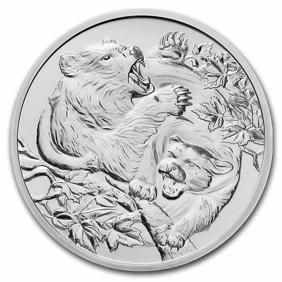2022 Niue 1 oz Silver Apex Predators: Cougar vs Bear BU