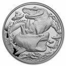 2022 Niue 1 oz Silver Apex Predators: Shark vs Crocodile BU