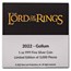 2022 Niue 1 oz Silver Coin $2 The Lord of the Rings: Gollum