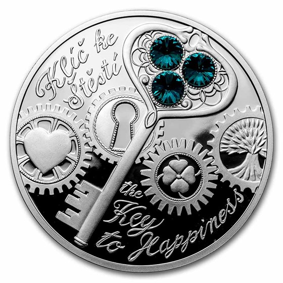 2022 Niue 1 oz Silver Crystal Coin: The Key To Happiness (No pkg)