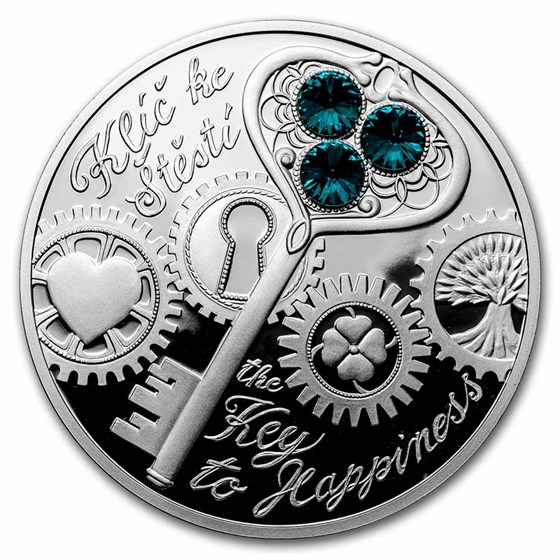 2022 Niue 1 oz Silver Crystal Coin: The Key To Happiness (No pkg) 2022 Niue 1 oz Silver Crystal Coin: The Key To Happiness (No pkg)