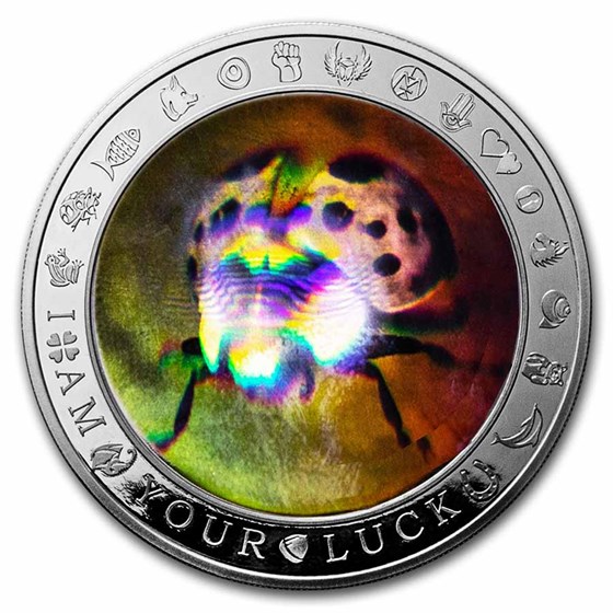 2022 Niue 1 oz Silver I Am Your Lucky Ladybug 3D Hologram Coin 2022 Niue 1 oz Silver I Am Your Lucky Ladybug 3D Hologram Coin