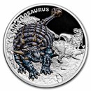2022 Niue 1 oz Silver Prehistoric World: Ankylosaurus