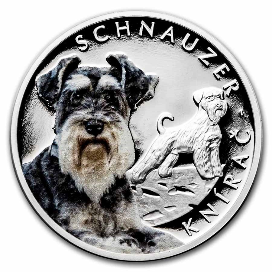 Buy 2022 Schnauzer Silver Proof Coin: Dog Breeds APMEX