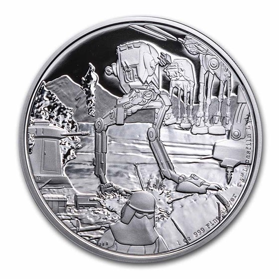 2022 Niue 1 oz Silver Star Wars AT-ST Walker (Box & COA) 2022 Niue 1 oz Silver Star Wars AT-ST Walker (Box & COA)