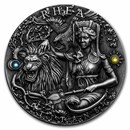 2022 Niue 2 oz Antique Silver Greek Titans; Rhea