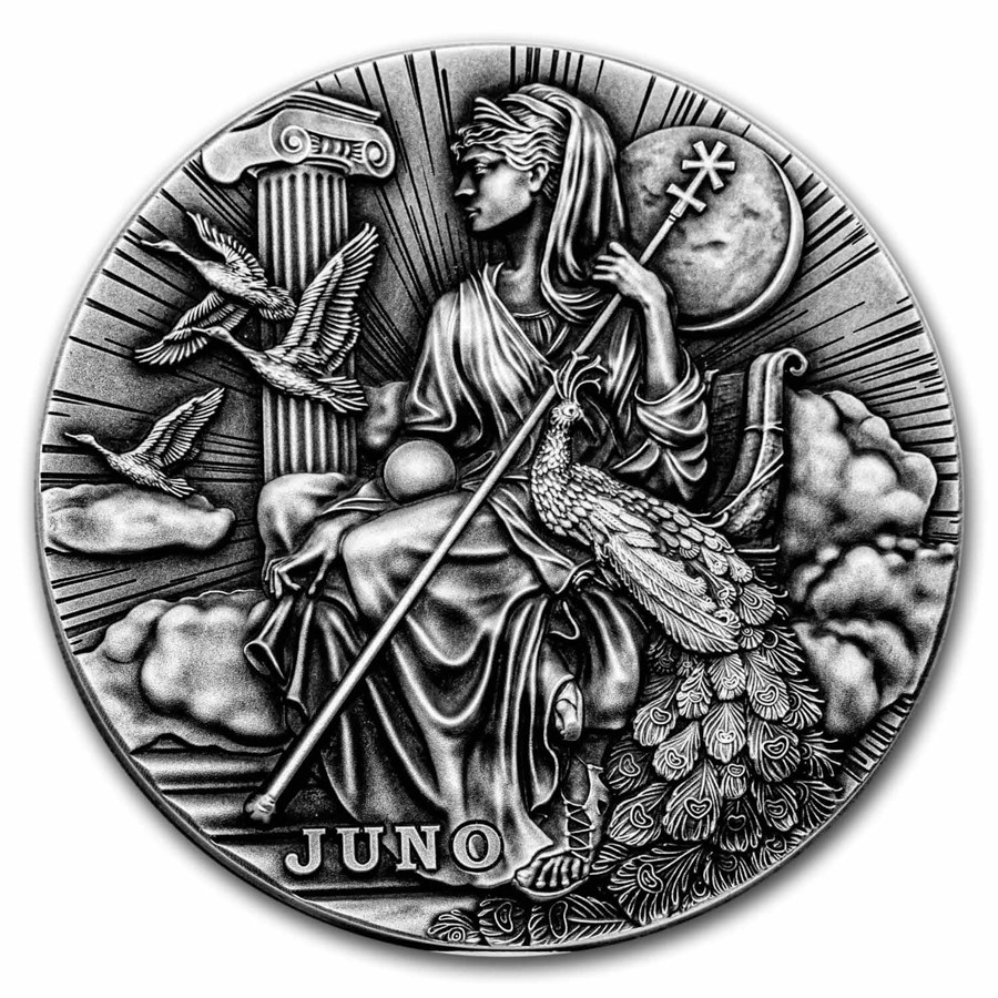 Buy 2022 Niue 2 oz Antique Silver Roman Gods: Juno | APMEX