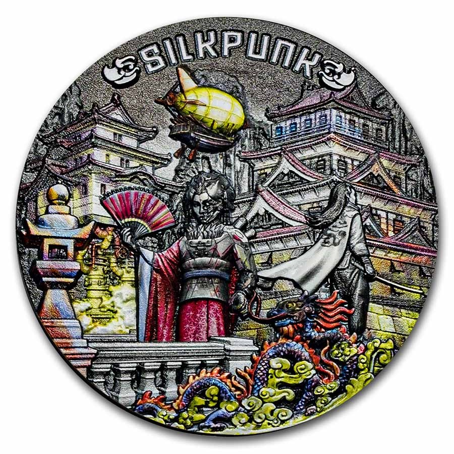 2022 Niue 2 oz Antique Silver The Punk Universe: Silkpunk