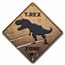 2022 Niue 2 oz Silver $5 Jurassic World Dominion T-Rex Sign Coin