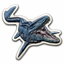 2022 Niue 2 oz Silver $5 Jurassic World Mosasaurus Shaped Coin