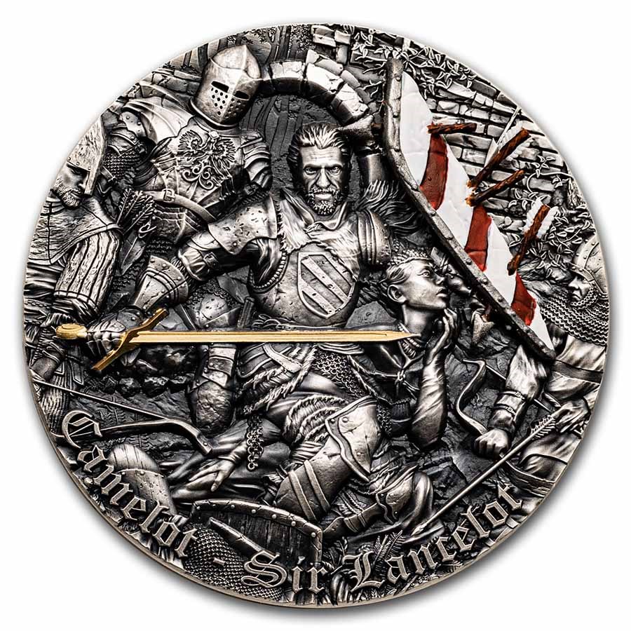 2022 Niue 2 oz Silver Antique Camelot: Sir Lancelot