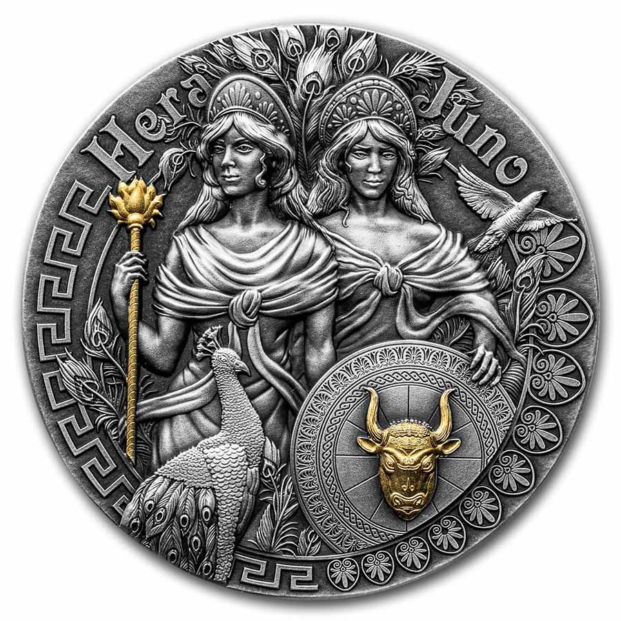 2022 Niue 2 oz Silver Antique Hera & Juno