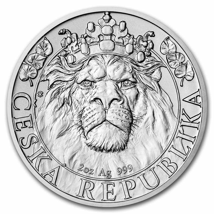 2022 Niue 2 oz Silver Czech Lion BU