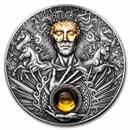 2022 Niue 3 oz Silver Antique Divine Faces of the Sun; Helios
