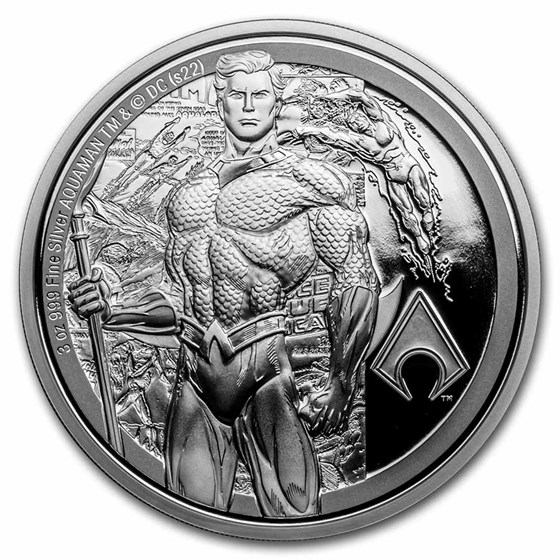 2022 Niue 3 oz Silver Coin $10 DC Classics: AQUAMAN™ 2022 Niue 3 oz Silver Coin $10 DC Classics: AQUAMAN™
