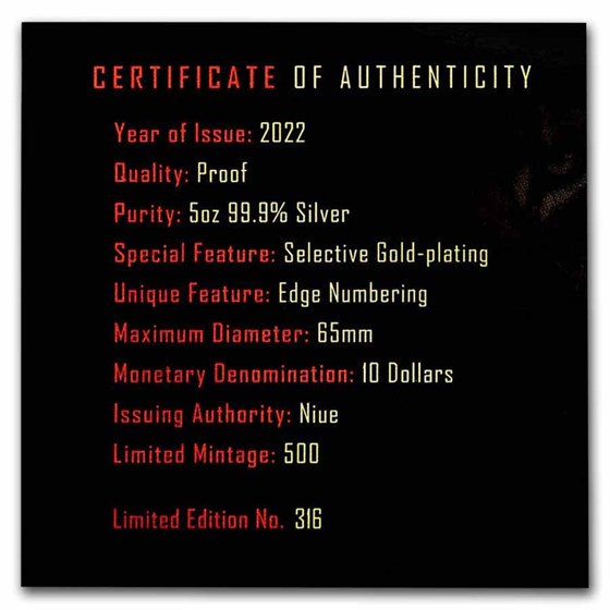 2022 Niue 5 oz Silver Apex Predators: Lion vs Hyenas (Abrasion)