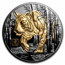 2022 Niue 5 oz Silver Black Proof Year Of the Tiger