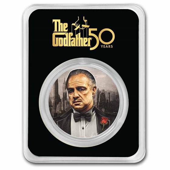 2022 Niue Colorized 1 oz Ag $2 Godfather 50th Anniversary in TEP