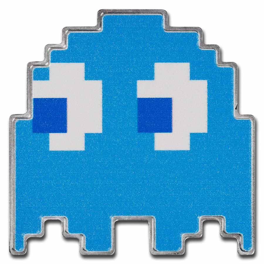 2022 ニウエ パックマン ゴースト 1oz 銀貨 形状 APMEX 未開封 2022 Niue Colorized 1 oz Ag $2 PAC-MAN™ GHOST 