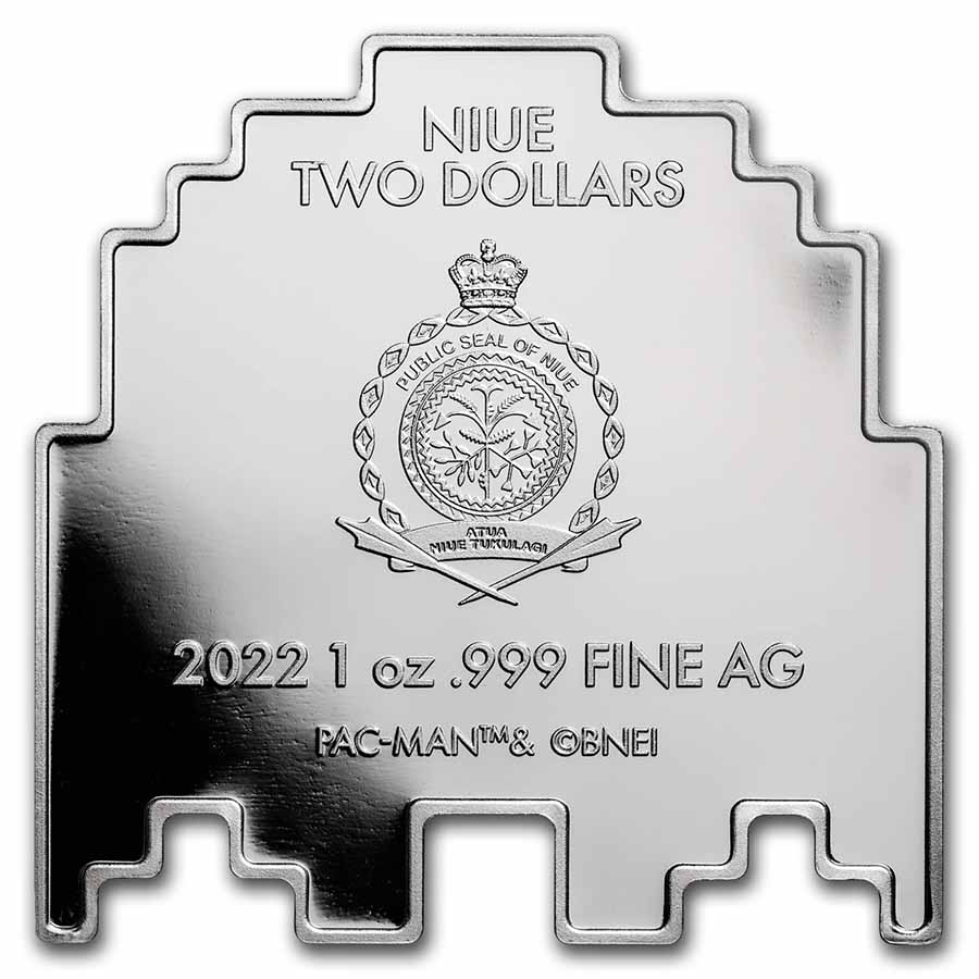 2022 ニウエ パックマン ゴースト 1oz 銀貨 形状 APMEX 未開封 2022 Niue Colorized 1 oz Silver $2 PAC-MAN™ GHOST 
