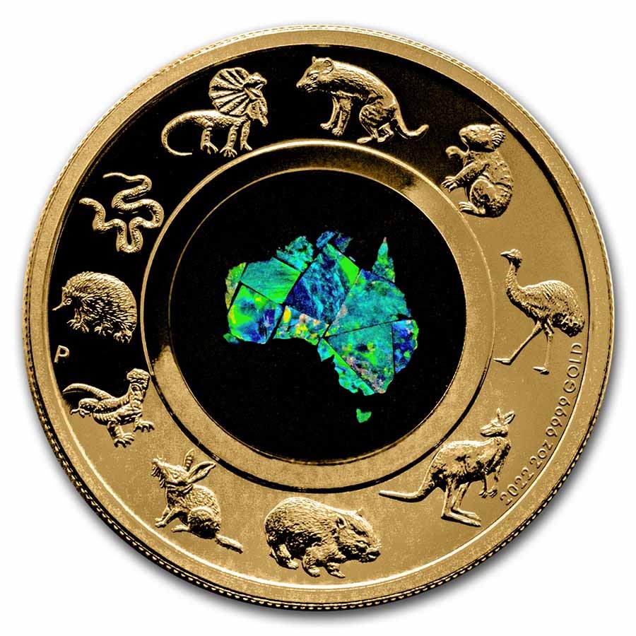 Buy 2022-P Australia 2 oz Gold Opal Great Southern Land Proof | APMEX