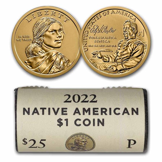 2022-P Native American $1 - Ely S. Parker BU (25-Coin Roll) 2022-P Native American $1 - Ely S. Parker BU (25-Coin Roll)