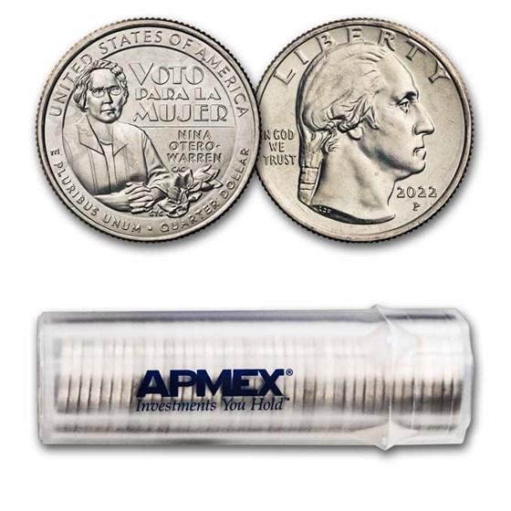 2022-P Nina Otero-Warren American Women Quarter 40-Coin Roll BU
