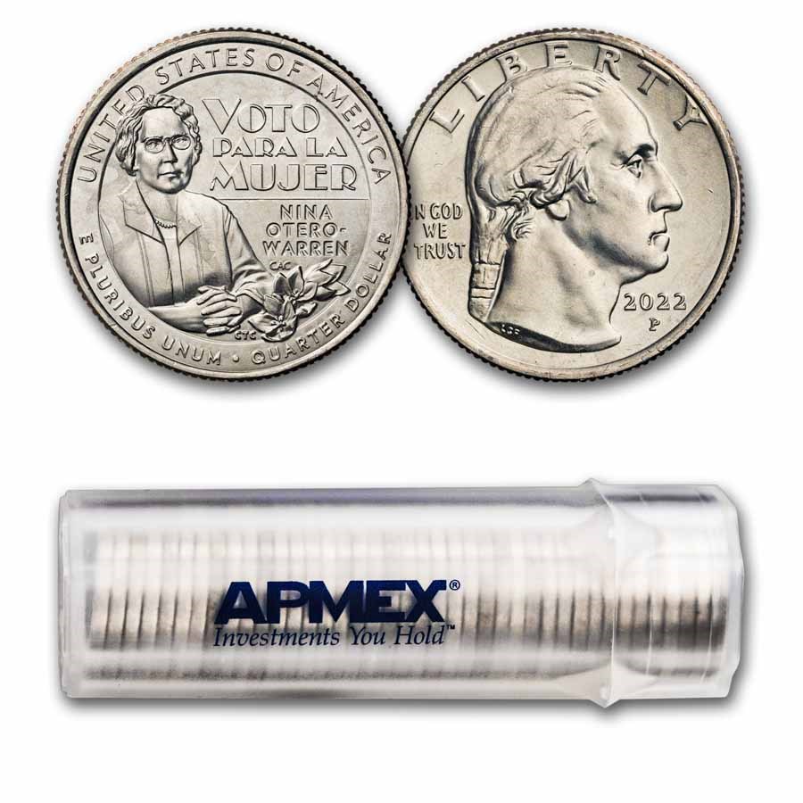 2022-P Nina Otero-Warren American Women Quarter 40-Coin Roll BU