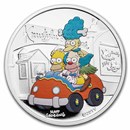 2022-P TUV 1 oz Silver Colorized Simpsons: Krustylu Studios Proof
