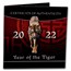 2022 Palau 1 oz Silver $5 Year of the Tiger UHR (Colorized)