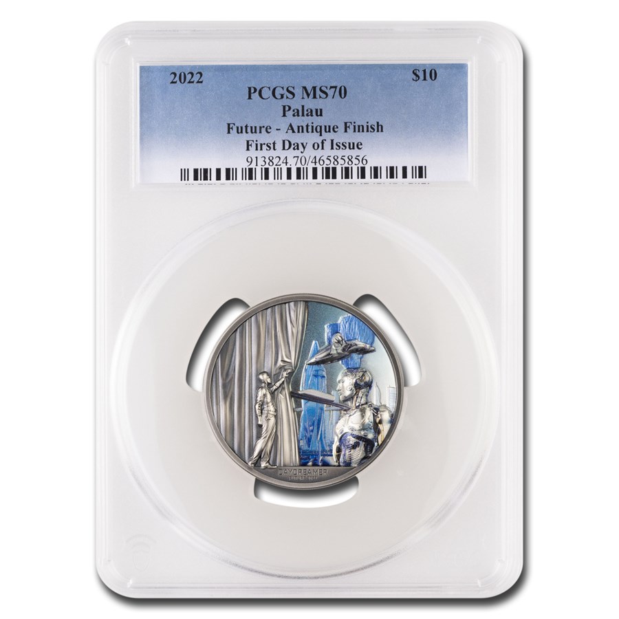 2022 Palau 2 oz Silver Antique Daydreamer Future MS-70 PCGS (FDI)