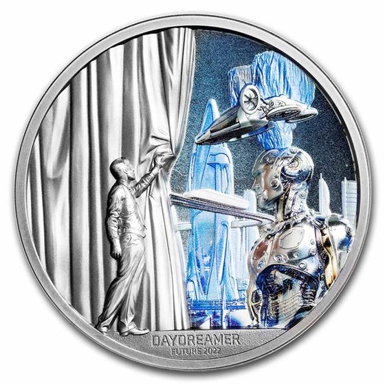 2022 Palau 2 oz Silver Antique Daydreamer; Future 2022 Palau 2 oz Silver Antique Daydreamer; Future