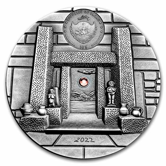 2022 Palau 2 oz Silver Antique Equinox & Solstice; Mnajdra Temple