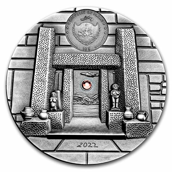 2022 Palau 2 oz Silver Antique Equinox & Solstice; Mnajdra Temple 2022 Palau 2 oz Silver Antique Equinox & Solstice; Mnajdra Temple