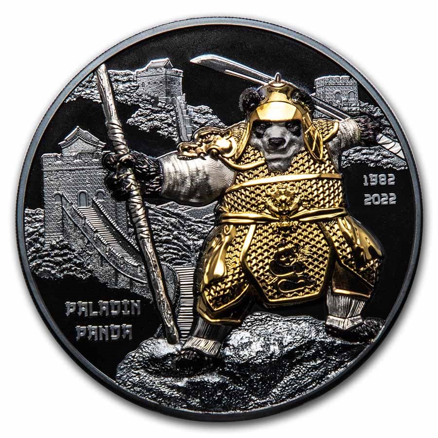2022 Palau 3 oz Silver 40th Anniversary Paladin Panda