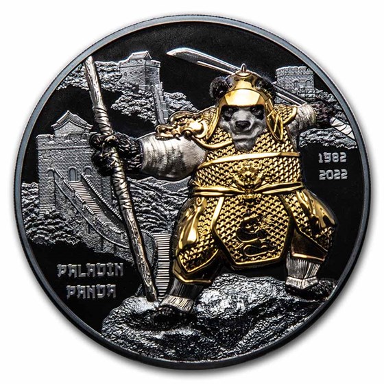 2022 Palau 3 oz Silver 40th Anniversary Paladin Panda 2022 Palau 3 oz Silver 40th Anniversary Paladin Panda
