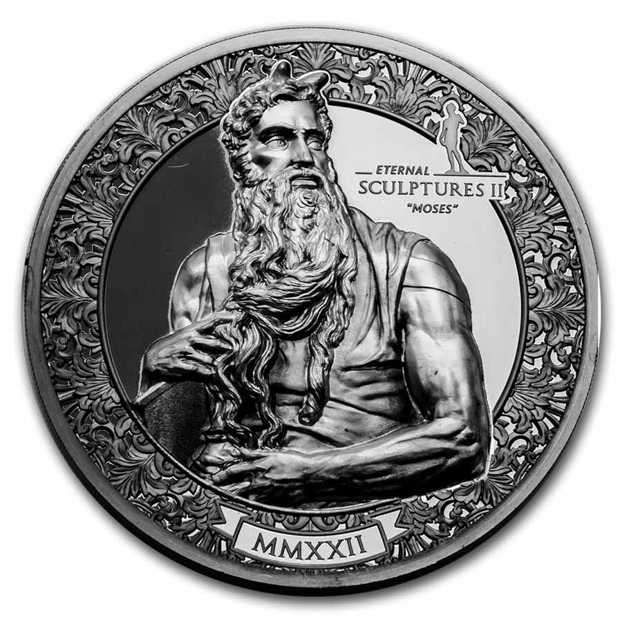 2022 Palau 3 oz Silver Eternal Sculptures II: Moses