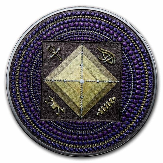 2022 Palau 3 oz Silver Proof Dot Art: Egypt Pyramid 2022 Palau 3 oz Silver Proof Dot Art: Egypt Pyramid