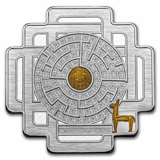2022 PAMP 1.5 oz Silver $4 Incan House of the Sun Maze