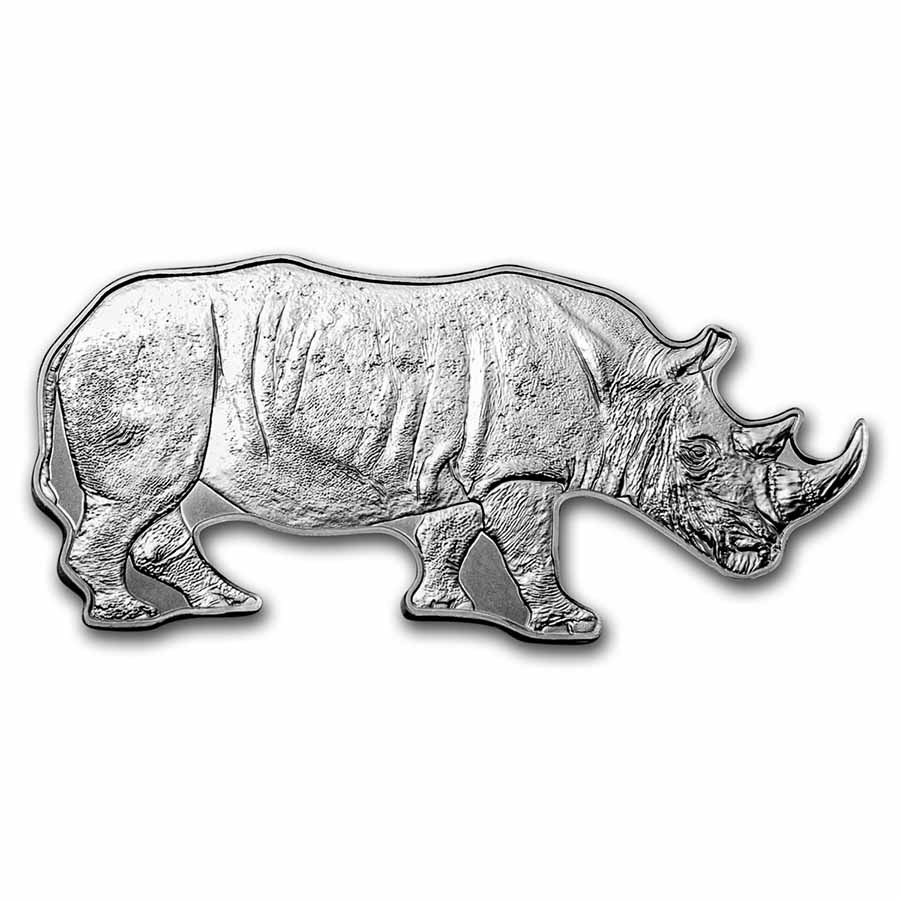 2022 PAMP 1 oz Silver $2 Animals of Africa: Black Rhino