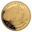 2022 Papua New Guinea 1 oz Gold Bird Of Paradise (Abrasion)