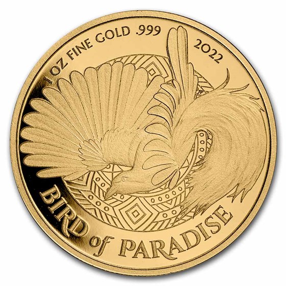 2022 Papua New Guinea 1 oz Gold Bird Of Paradise BU 2022 Papua New Guinea 1 oz Gold Bird Of Paradise BU