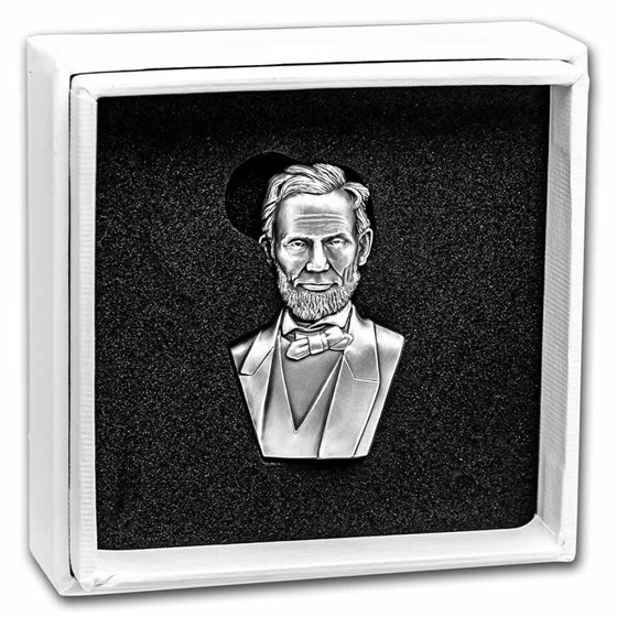 Buy 2022 2oz Silver Abraham Lincoln Bust Shaped Coin | APMEX