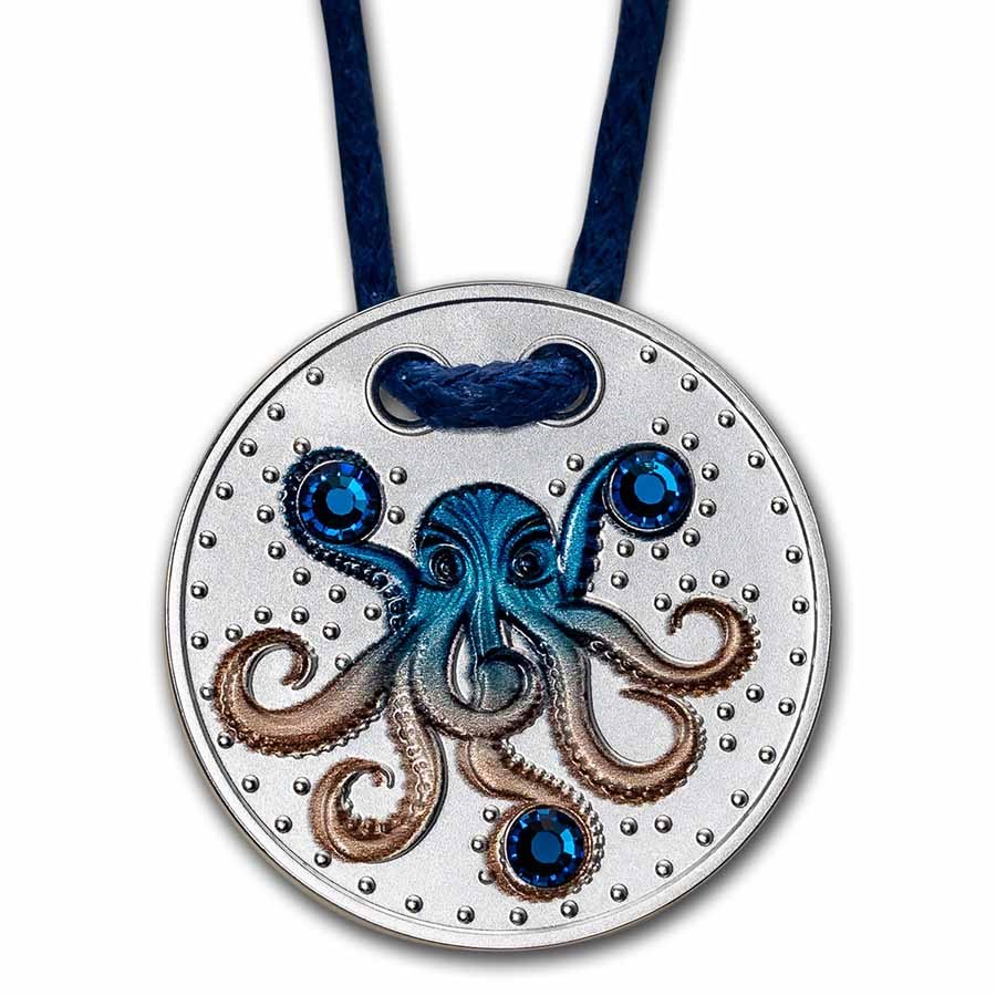 2022 Republic of Cameroon Silver Coin The Octopus Pendant