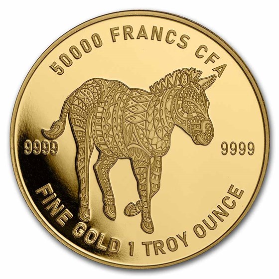 2022 Republic of Chad 1 oz Gold Mandala Zebra BU 2022 Republic of Chad 1 oz Gold Mandala Zebra BU