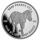 2022 Republic of Chad 1 oz Silver Mandala Zebra BU