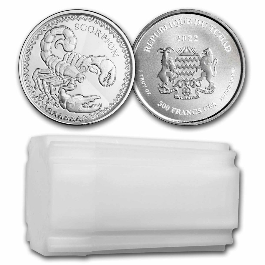 2022 Republic of Chad 1 oz Silver Scorpion BU