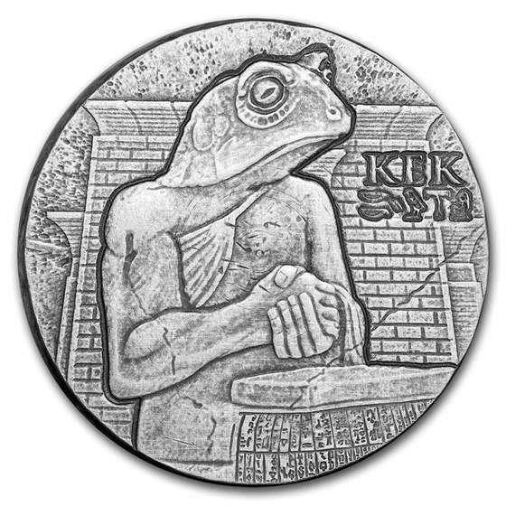 2022 Republic of Chad 5 oz Silver Kek God of Chaos (Antiqued) 2022 Republic of Chad 5 oz Silver Kek God of Chaos (Antiqued)