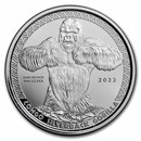 2022 Republic of Congo 1 oz Silver Silverback Gorilla (Prooflike)